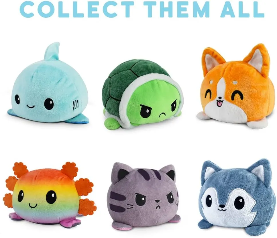 TeeTurtle - The Original Reversible Turtle Plushie - Rainy Day - Cute Sensory Fidget Stuffed Animals That Show Your Mood 3.5 inch, 100% Polyester Fiber