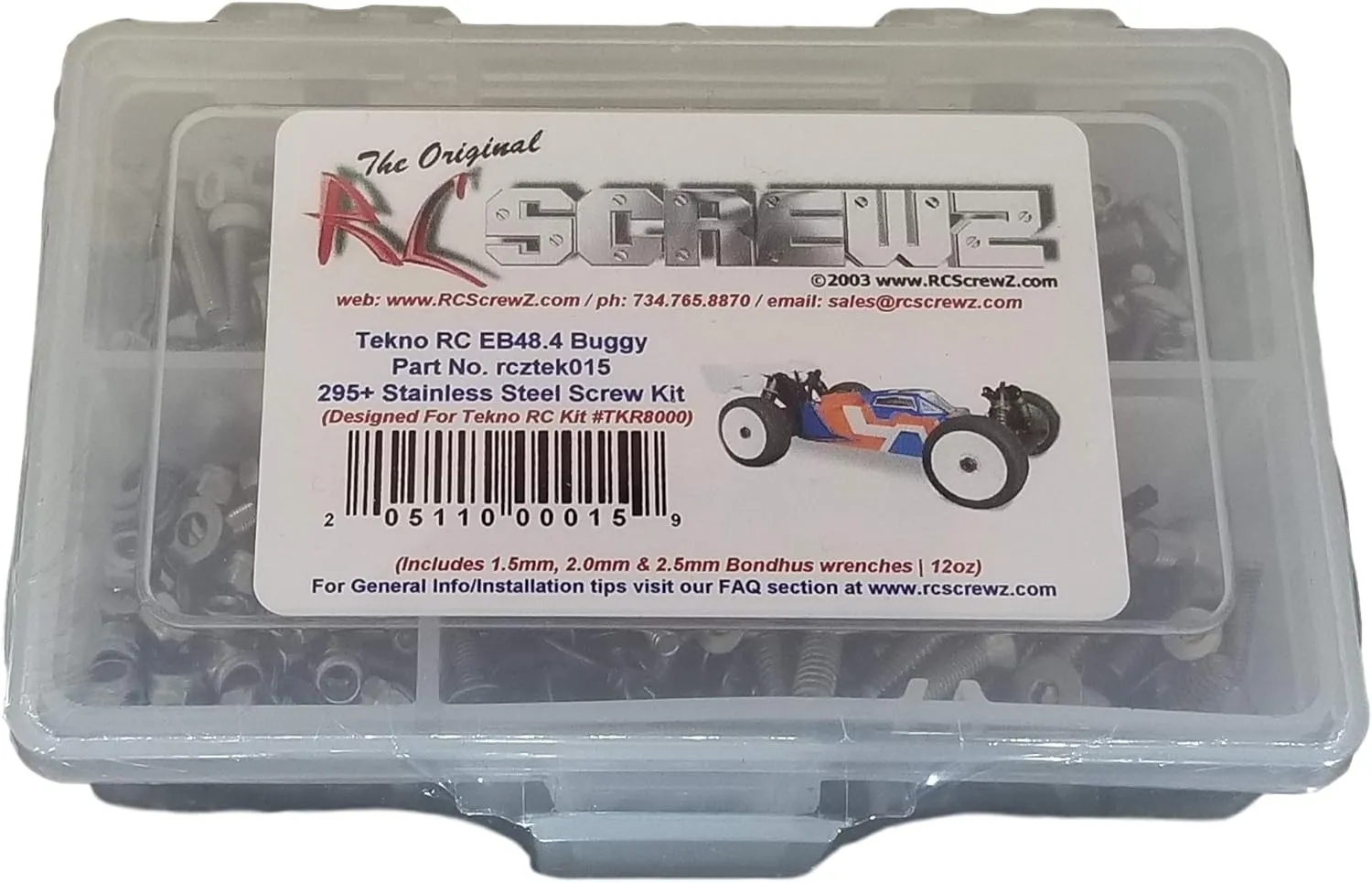 tek015 - Compatible with Tekno RC EB48.4 Electric Buggy (TKR8000) Stainless Steel Screw Kit