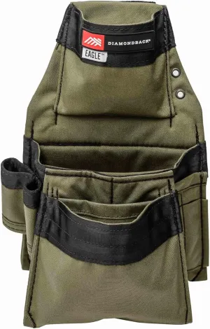 The Diamondback Eagle Tool Pouch - Modular Utility Pouch for 4" Tool Belts - Ideal Carpenter & Electrician Tool Pouch for Nuts, Punches & Fasteners - Right Handed Tool Belt Pouches (Ranger Green)
