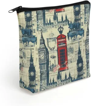 Theme of Uk And London British Flag Makeup Bag Print Cosmetic Bags Purse Organizer Pouch for Women Men