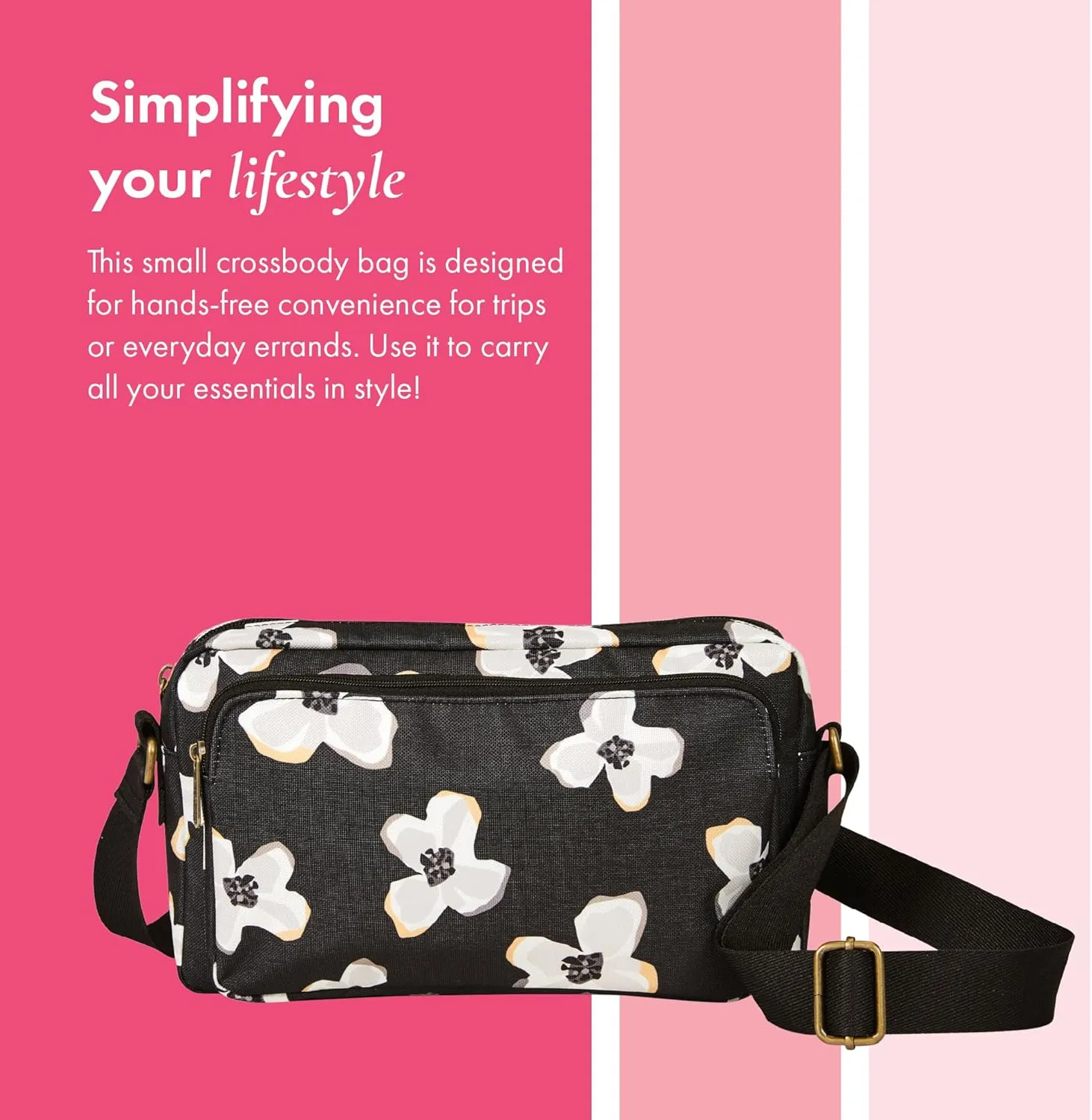THIRTY-ONE Gifts All Zipped Up Crossbody Purse, Zipper-Top Crossbody Bag for Women