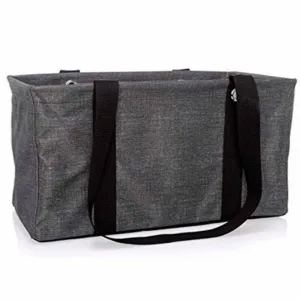 Thirty One MEDIUM UTILITY beach Picnic tote storage laundry Bag 31 gift in Charcoal Crosshatch