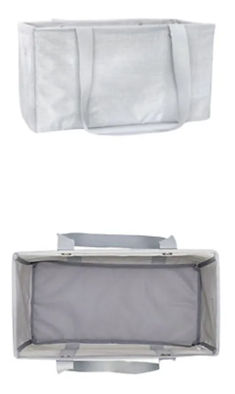 Thirty One MEDIUM UTILITY beach Picnic tote storage laundry Bag 31 gift in Frosted Metallic