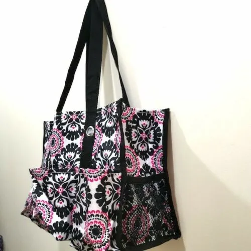 Thirty one Organizing Utility tote 31 gift shoulder bag in Pink Pop Medallion