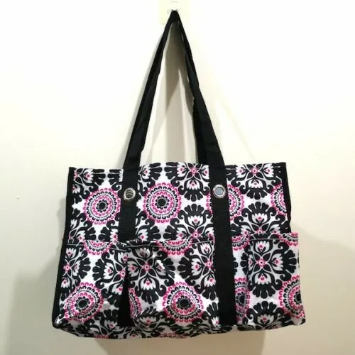 Thirty one Organizing Utility tote 31 gift shoulder bag in Pink Pop Medallion