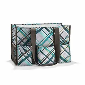 Thirty one Organizing Utility tote 31 gift shoulder bag in Sea Plaid