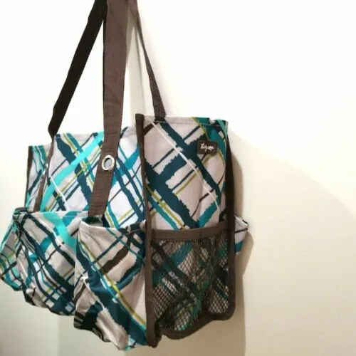 Thirty one Organizing Utility tote 31 gift shoulder bag in Sea Plaid