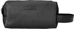 Toiletry Bag for Men and Women, Genuine Leather Travel Shaving & Dopp Kit for Toiletries, Cosmetics, Bathroom Organizer Shaving Bag, Grooming Kit Organizer (Mat Black)