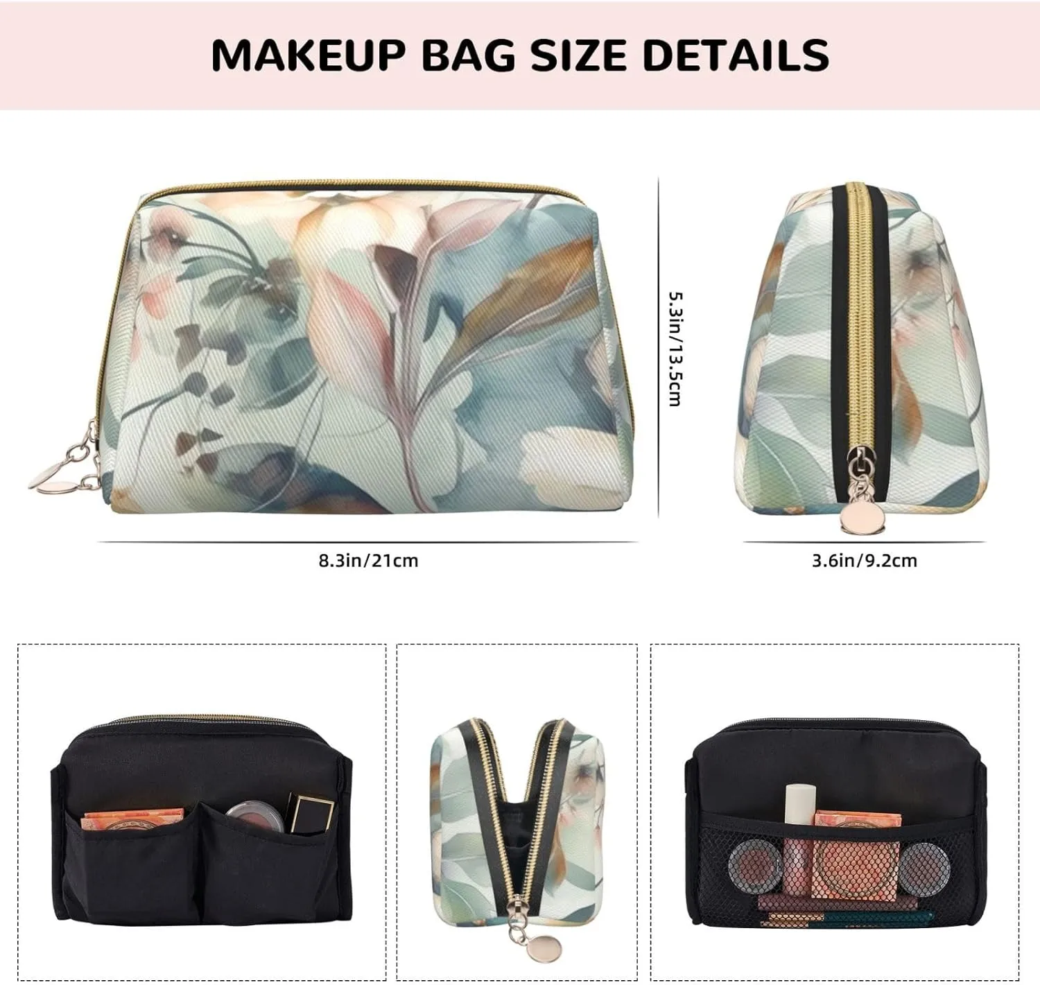 Toiletry Bag for Women Men Dopp Kit Travel Makeup Bag Hand Drawn Pattern Make Up Organizers Cosmetic Bag