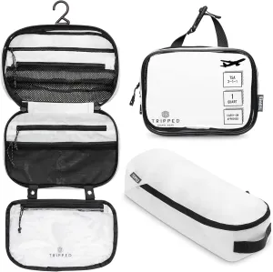 Toiletry Bag Kit Set: Hanging Travel Toiletry Bag   311 TSA Cosmetic Liquid Bag   Ultralight Accessory Organizer Pouch