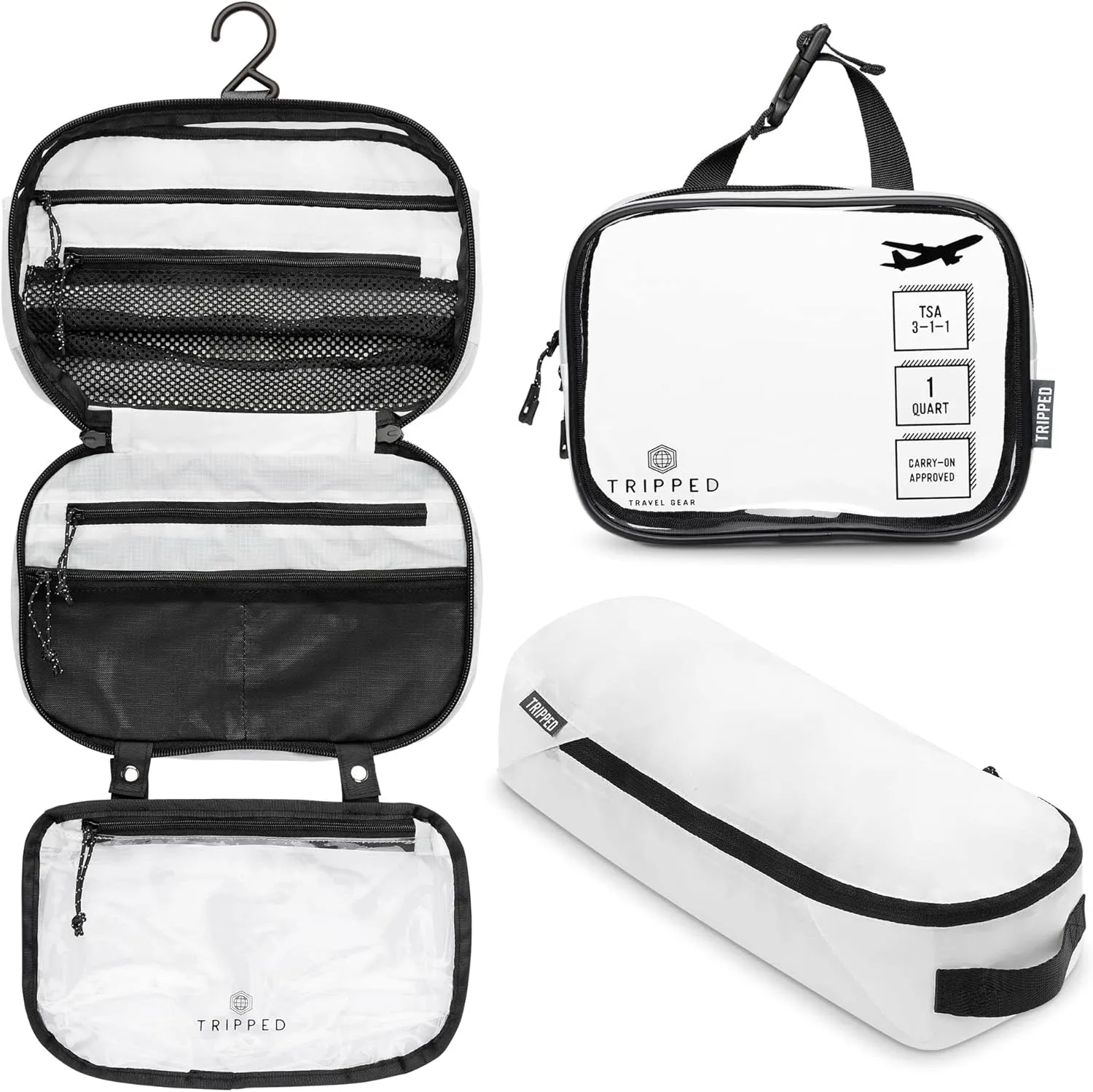 Toiletry Bag Kit Set: Hanging Travel Toiletry Bag   311 TSA Cosmetic Liquid Bag   Ultralight Accessory Organizer Pouch