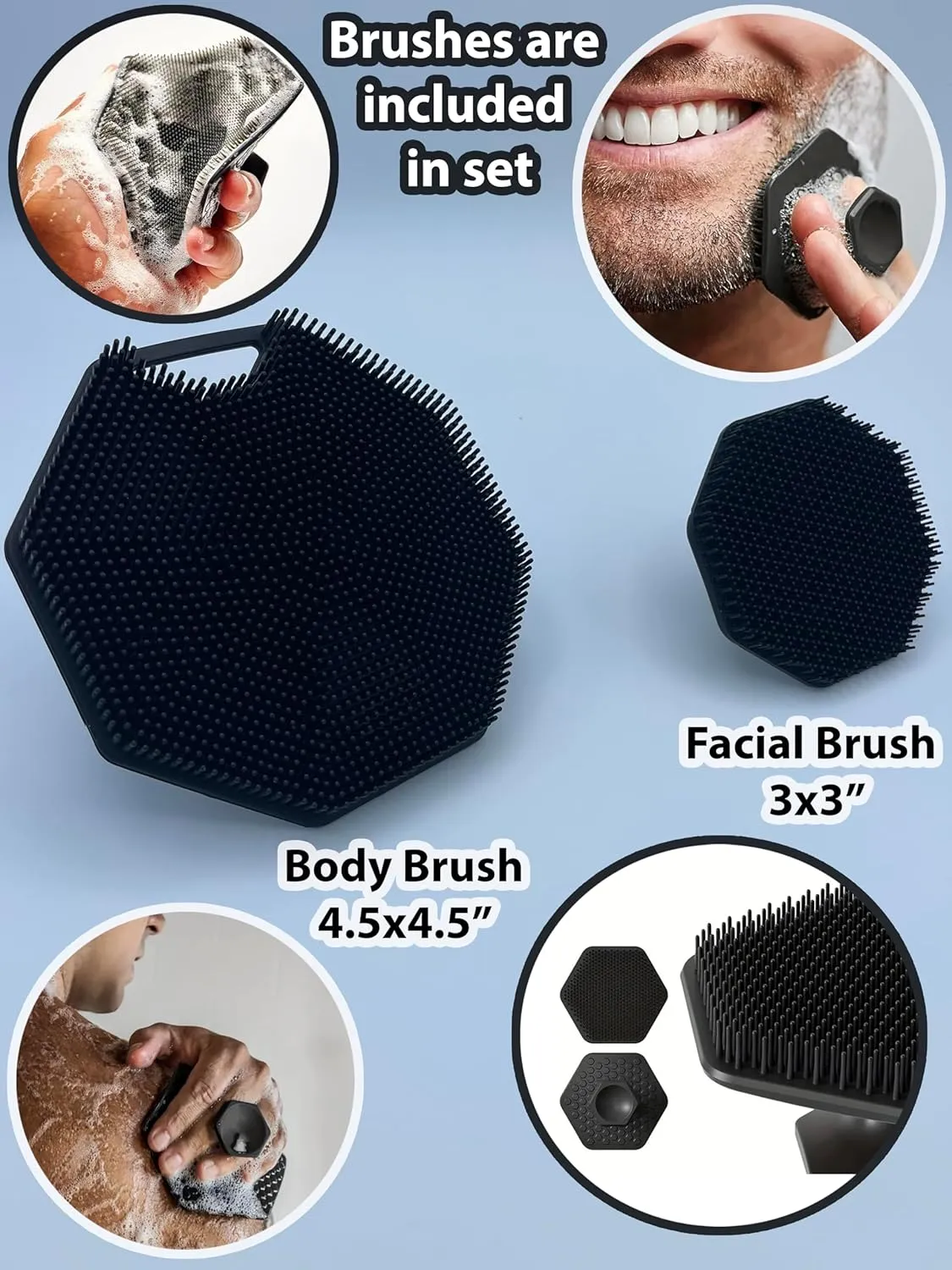 Toiletry Dopp Kit - Silicone Toiletry Kit Organizer, Bathroom Travel Kit For men- Silicone Toiletry Bag, Leak Resistance, Easy to Clean (Black, Medium 9 x 5 x 5 inches)