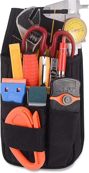 Tool Pouch Window Tint Vinyl Tool Organizer, Black Oxford Waterproof Tools Waist Bag/Tool Pouch with Multi Pockets and Belt Clip for Window Tinting,Car Wrapping