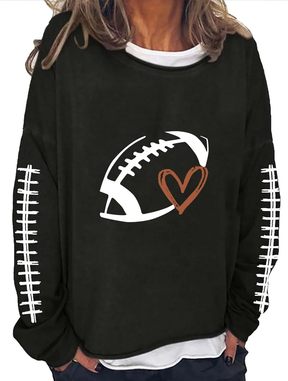 Tops for Women Casual Solid Flower Printed Sweatshirts Comfy Crewneck Long Sleeve Loose Fit Shirts Trendy Graphic Tee