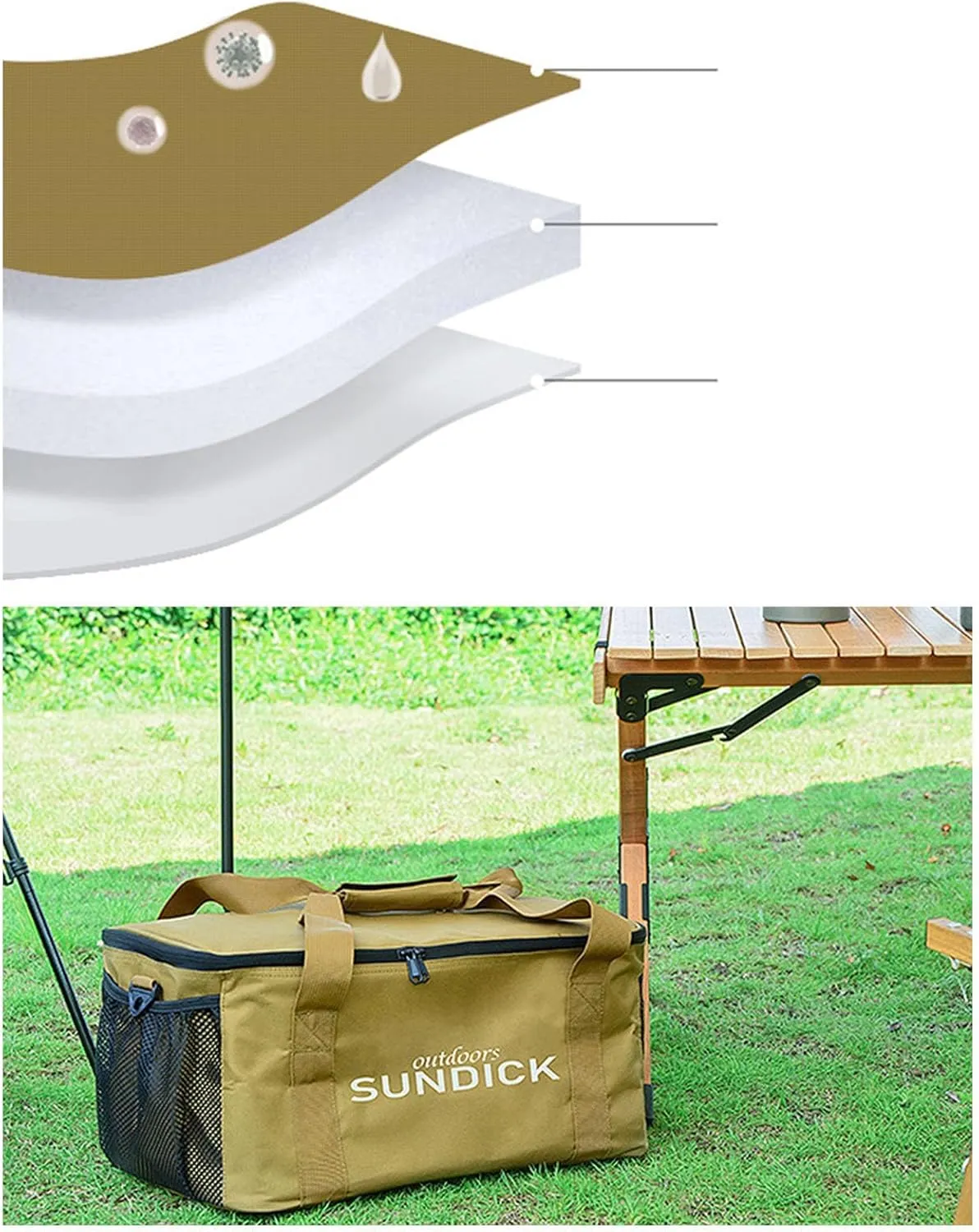 Topyond Camping Cookware Storage Bag, Travel Storage Bag, Camping Tableware Bag, Waterproof Outdoor Travel Tableware Storage Handbag Camping Cooler Bag