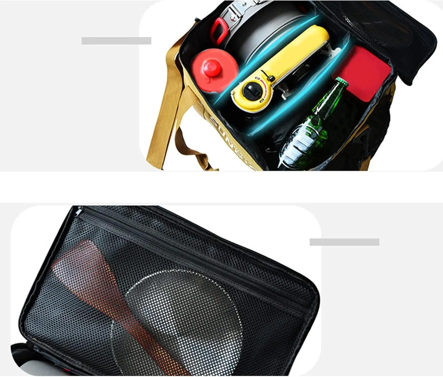 Topyond Camping Cookware Storage Bag, Travel Storage Bag, Camping Tableware Bag, Waterproof Outdoor Travel Tableware Storage Handbag Camping Cooler Bag