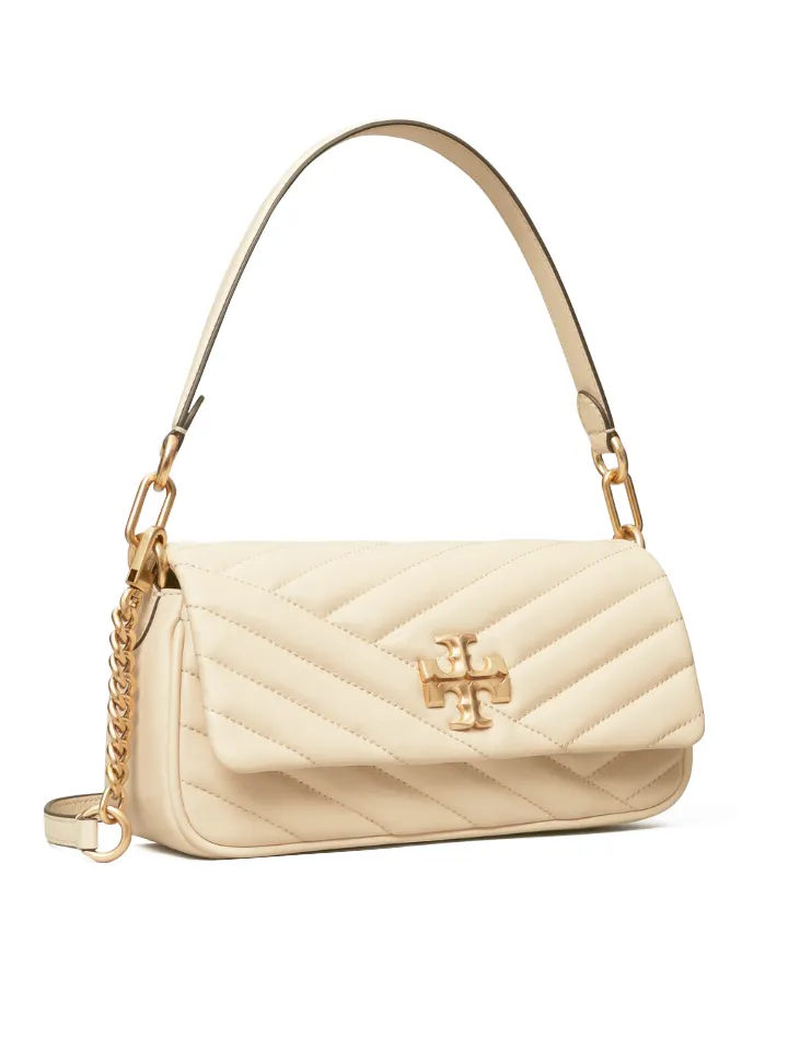 Tory Burch Kira Chevron Small Flap Shoulder Bag New Cream