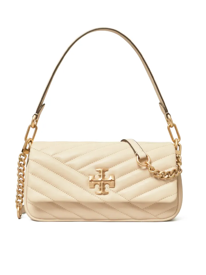 Tory Burch Kira Chevron Small Flap Shoulder Bag New Cream