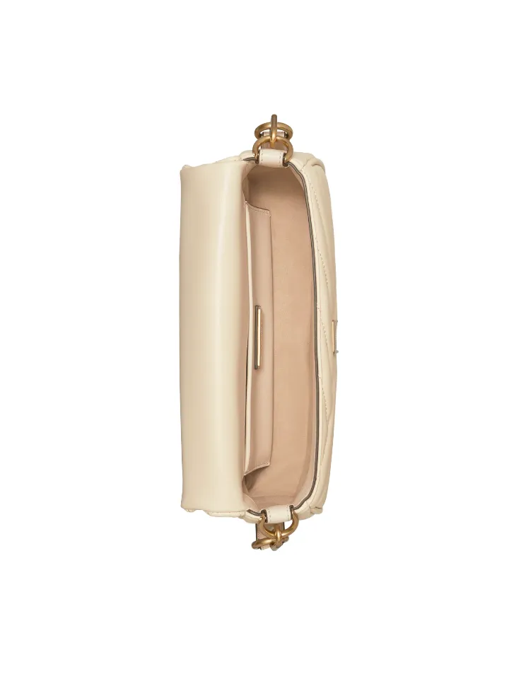 Tory Burch Kira Chevron Small Flap Shoulder Bag New Cream
