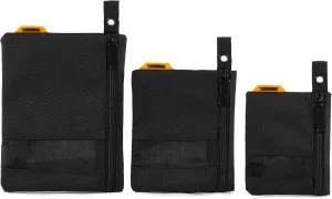 ToughBuilt - 3 Pack Fastener Bags 3 Sizes, Heavy-Duty Bags w/mesh Windows, Top Mounted Zippers - TB-193E
