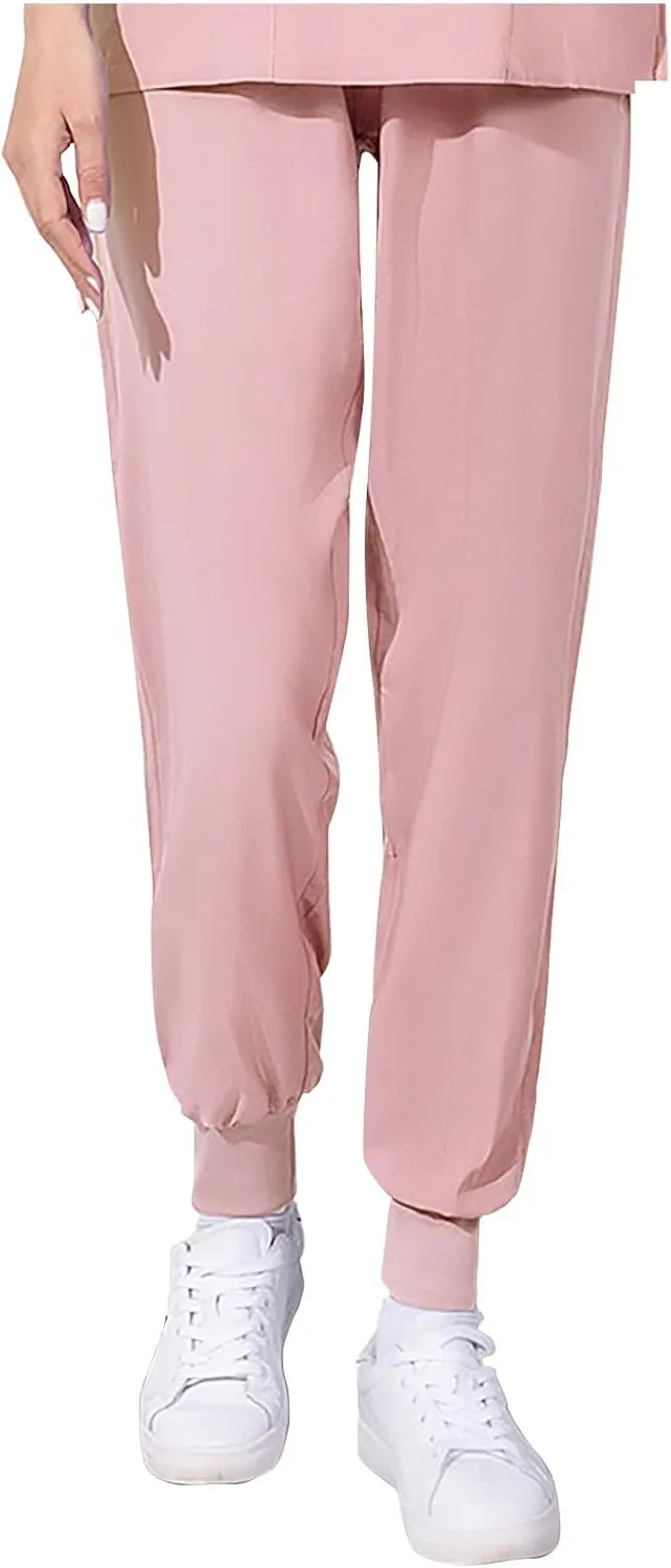 Track Cuff Workout Sweatpants for Women Workout Jogger Lounge Lightweight Workwear Solid Pull On Ankle Length Trousers