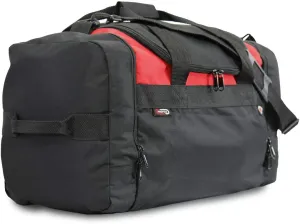 Trackster Auto Racing Motorsports Gym Gear Sports Equipment Duffel Bag (Black-Red)