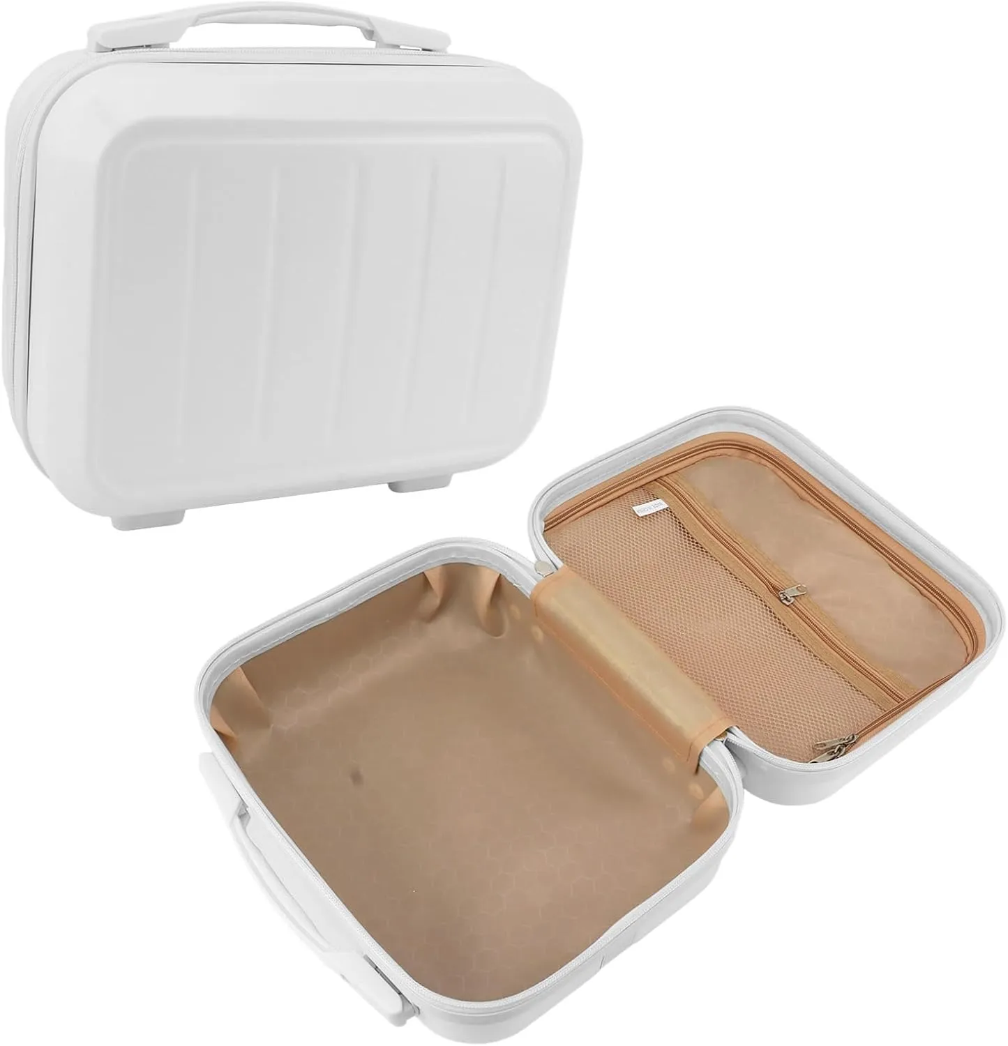Travel Cosmetic Case, Fashionable 14in Cosmetic Bag for Travel (White)