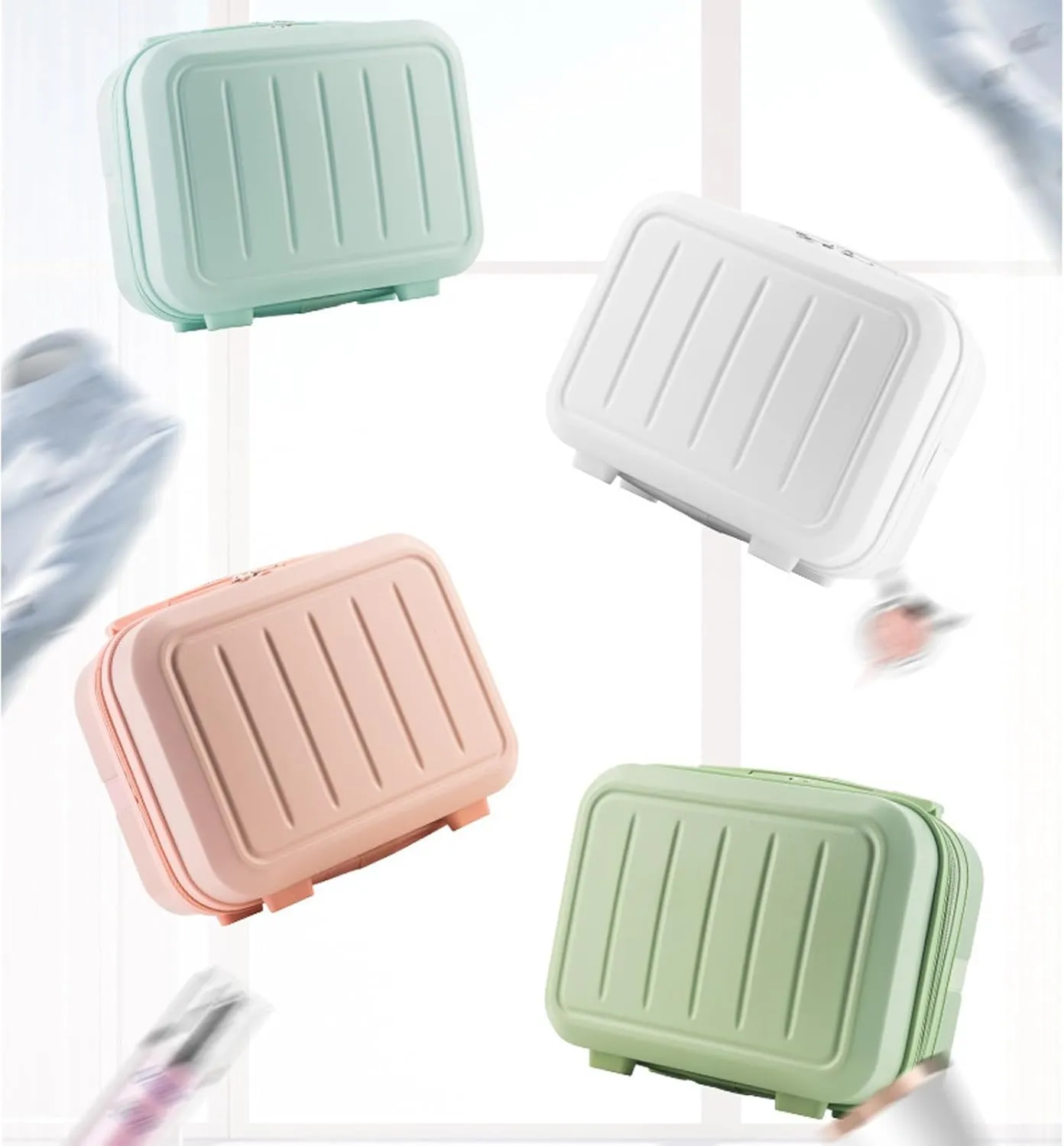 Travel Cosmetic Case, Fashionable 14in Cosmetic Bag for Travel (White)