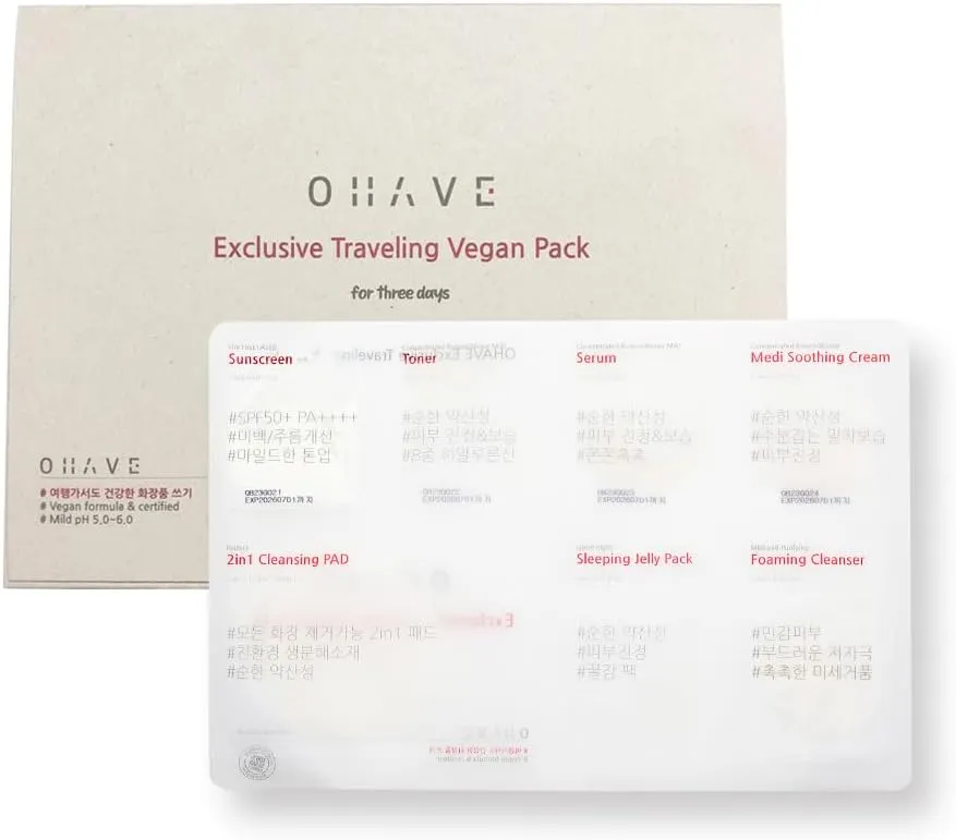 Travel Cosmetic Case with Vegan Skincare Essentials – Compact Skincare Organizer with Cleanser, Moisturizer, Serum & Toner – Cruelty-Free, Eco-Friendly, Portable Size