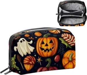 Travel Electronic Organizer, Halloween Treats Sweets Candies Lollipop Portable Tech Bag, Electronic Accessories Pouch, Waterproof Cable Case for Charger Power Bank USB SD Card Earphone