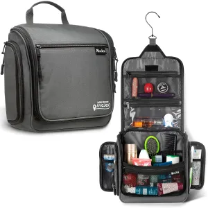Travel Toiletry Bag for Men and Women - Large Hanging Toiletry Organizer - Waterproof Hygiene Bag with Metal XXL Swivel Hook, with YKK Zippers and 19 Compartments for Toiletries, Makeup, Cosmetics