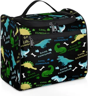 Travel Toiletry Bag for Women Men Cool Roar Dinosaur, Hanging Cosmetic Organizer Bag,Portable Water Resistant Makeup Bag,Travel Essentials Kit for Girls