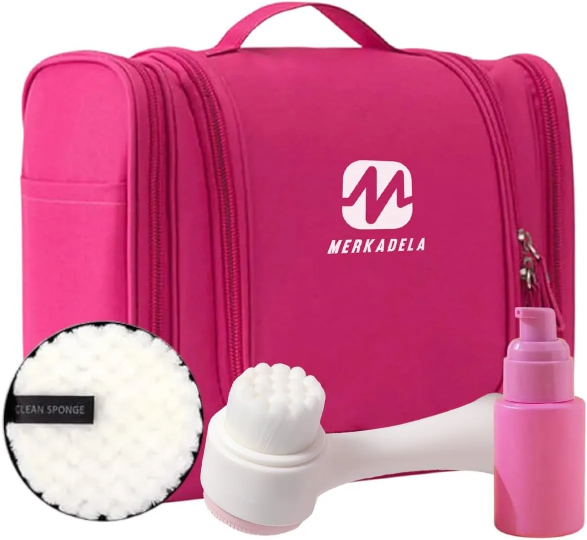 Travel Toiletry Bag for Women – Waterproof Cosmetic Organizer with Multiple Compartments, Portable Makeup and Toiletry Case for Travel, Stylish Travel Organizer for Toiletries