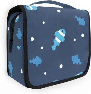 Travel Toiletry Bag Makeup bag Undersea Anemone Fish Waterproof Bags with Hanging Hook Foldable Travel Makeup Organizer Cosmetic Bag for Travel Toiletries and Shower Accessories