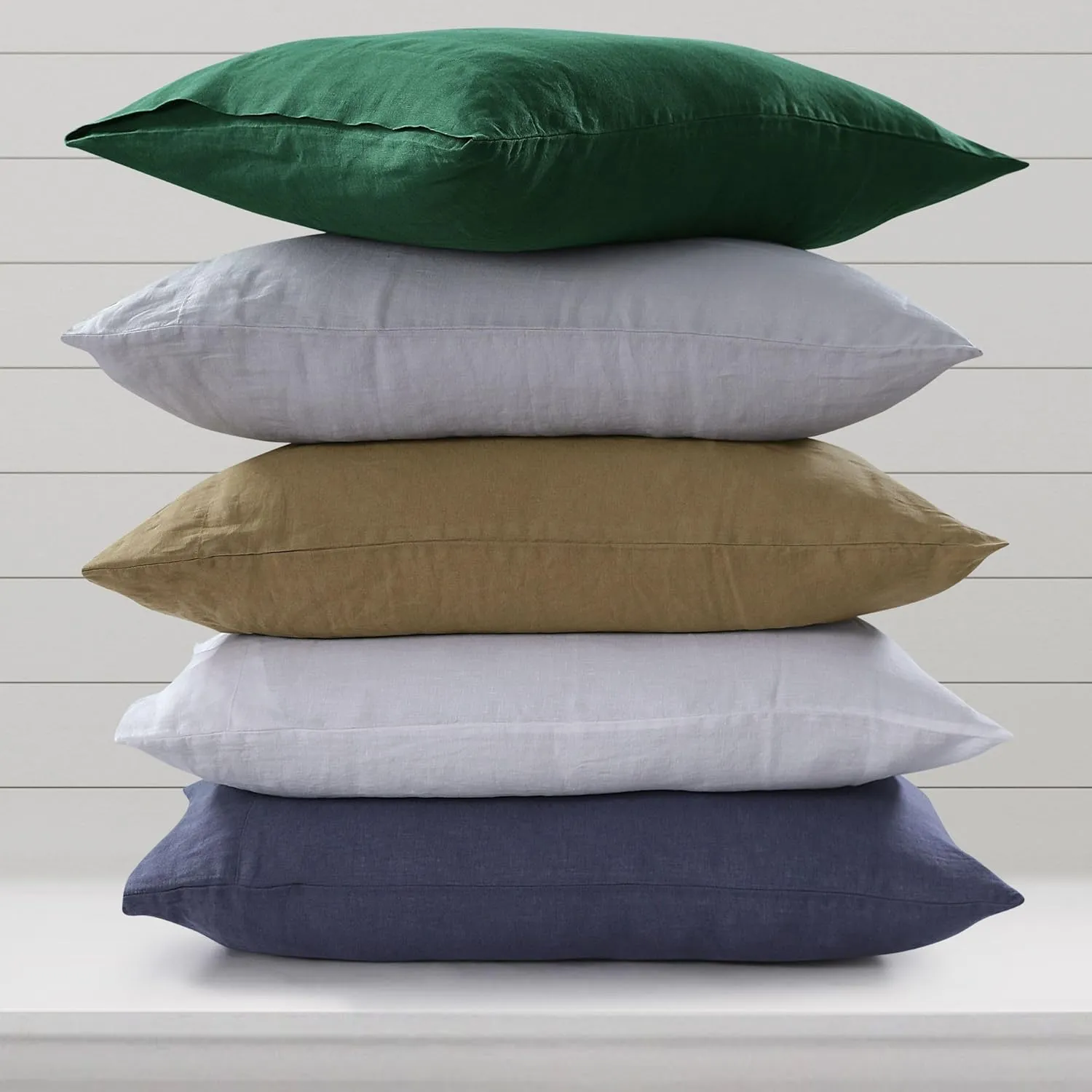 Tribeca Living 100% French Linen 4-Piece Bed Sheet Set, Silver Grey, Cal King Sheets - Extra Deep Pocket Bed Sheet Set, European Flax Certified, Garment Washed, Solid