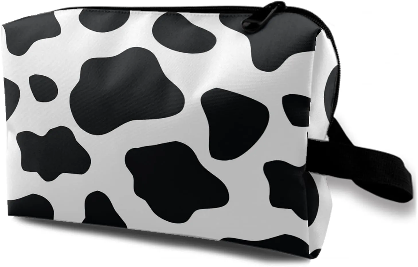 TropicalLife Dairy Texture Pattern Travel Large Cosmetic Bag Zipper Make Up Organizer Bag Portable Travel Toiletry Pouch Pencil Bag with Handle Strap
