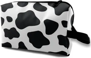 TropicalLife Dairy Texture Pattern Travel Large Cosmetic Bag Zipper Make Up Organizer Bag Portable Travel Toiletry Pouch Pencil Bag with Handle Strap