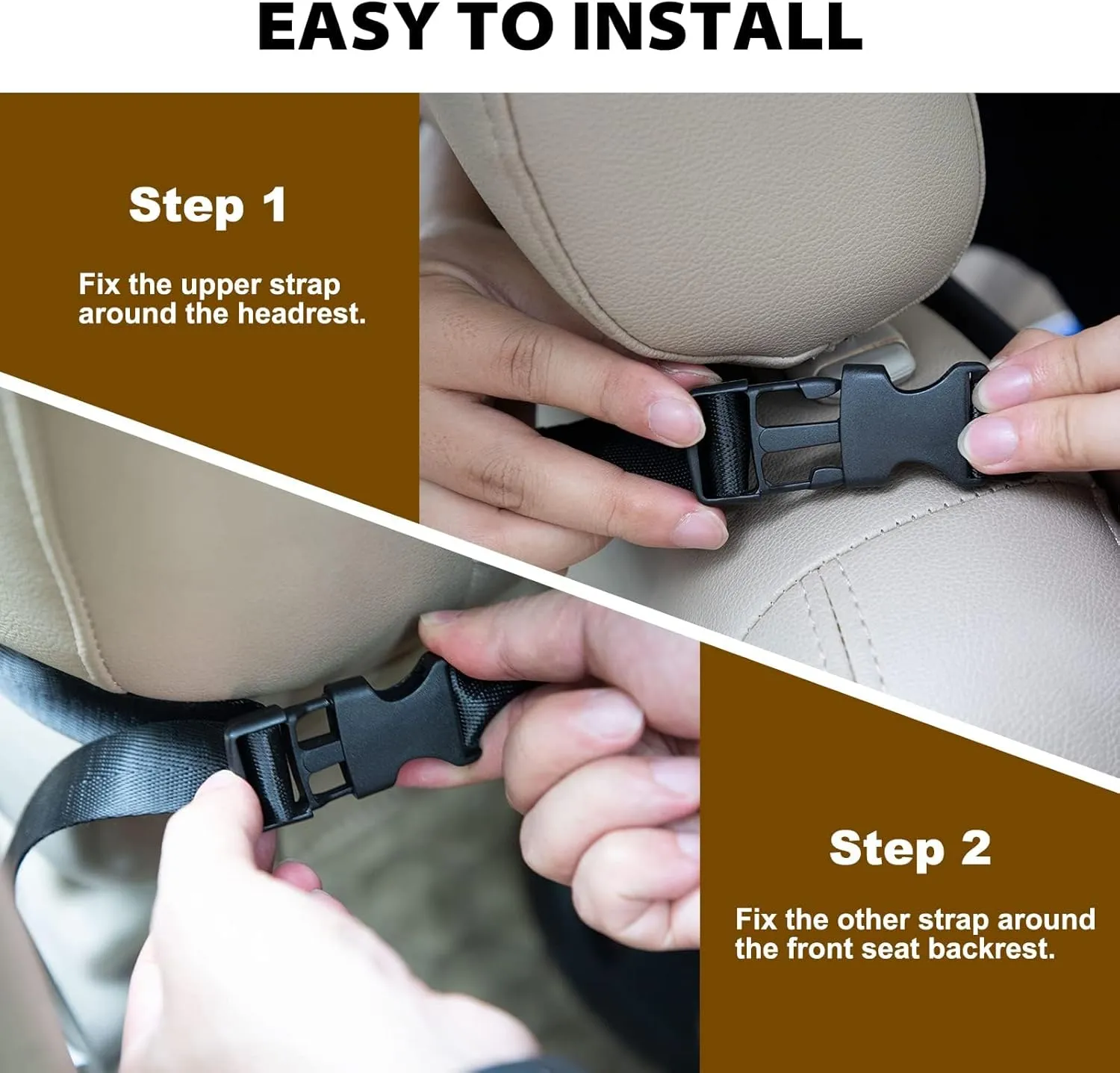 Truck Gun Rack (A Pair), 900D Adjustable Seat Back Gun Storage, Heavy Duty Automotive Rifle Holder Hunting Accessories for Jeep, Truck, SUV, Off-Road Vehicles