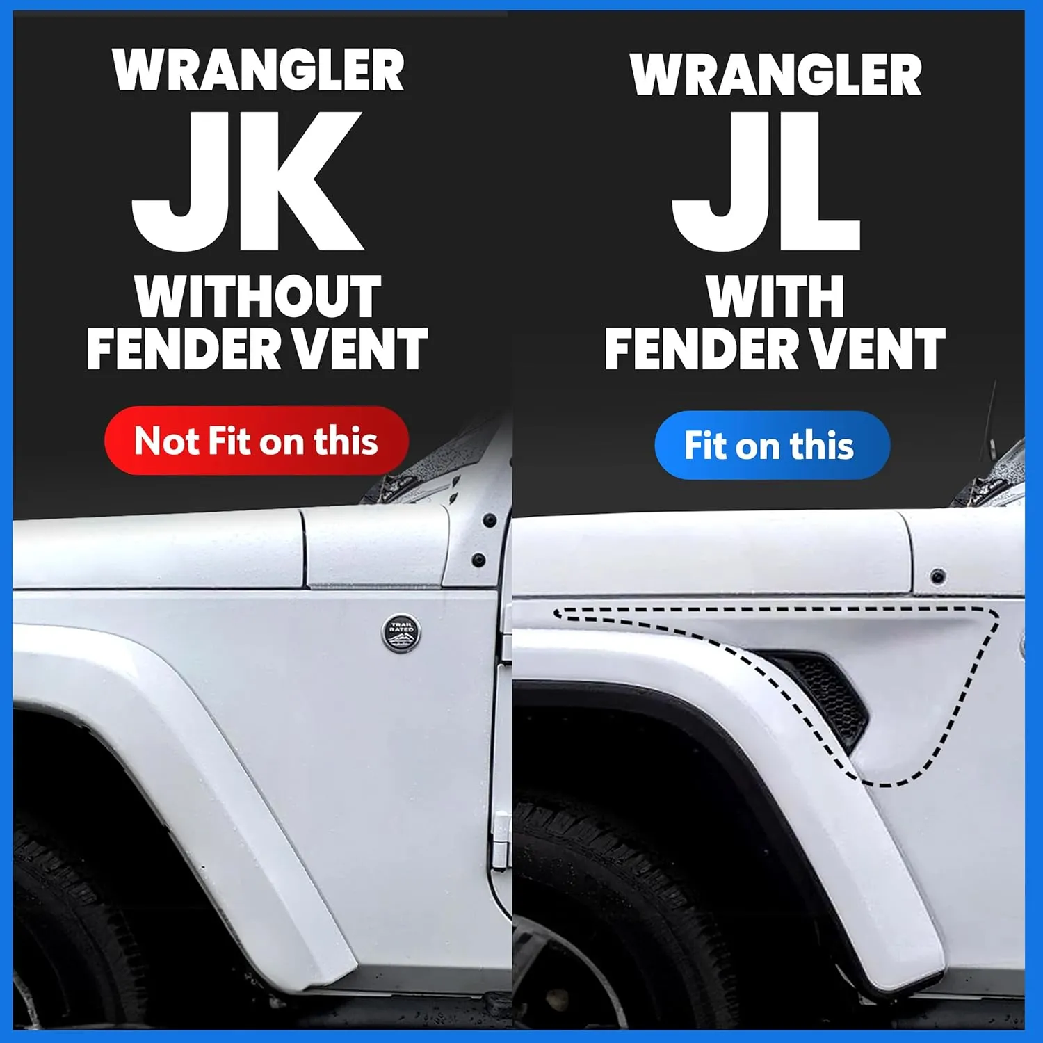 Tyger Auto Star Strider Compatible with 2018-2024 Jeep Wrangler JL 4-Door (Fits 21-24 4xe; Not Fit JK) | TG-SR2J74918 | Side Step Rails Nerf Bars Running Boards