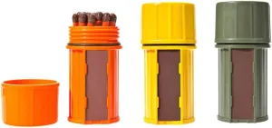 UCO Stormproof Match Kit with Waterproof Case, 25 Stormproof Matches and 3 Strikers - Orange, Green, and Yellow