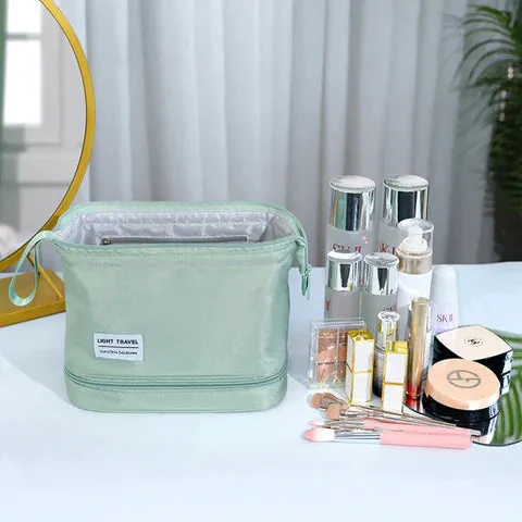 Ultimate Makeup Travel Pouch, Double Layer Cosmetic Bag, Waterproof Organizer Case, Unique Makeup Bag, Cosmetic Travel Bag, Waterproof Organizer Case, Toiletry Bag for Women