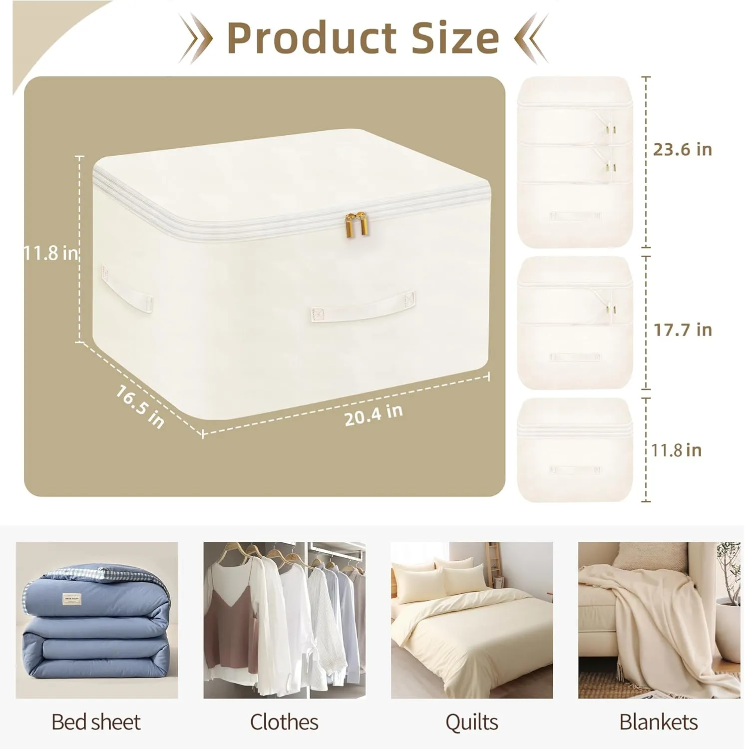 Ultra Space Saving Self Compression Organizer, Comforter Storage Bag for Clothes, Blankets, Pillows, Duvet, Comforters, Bedding Sets and Much More (Gray,X-L - 54 * 42 * 60cm)