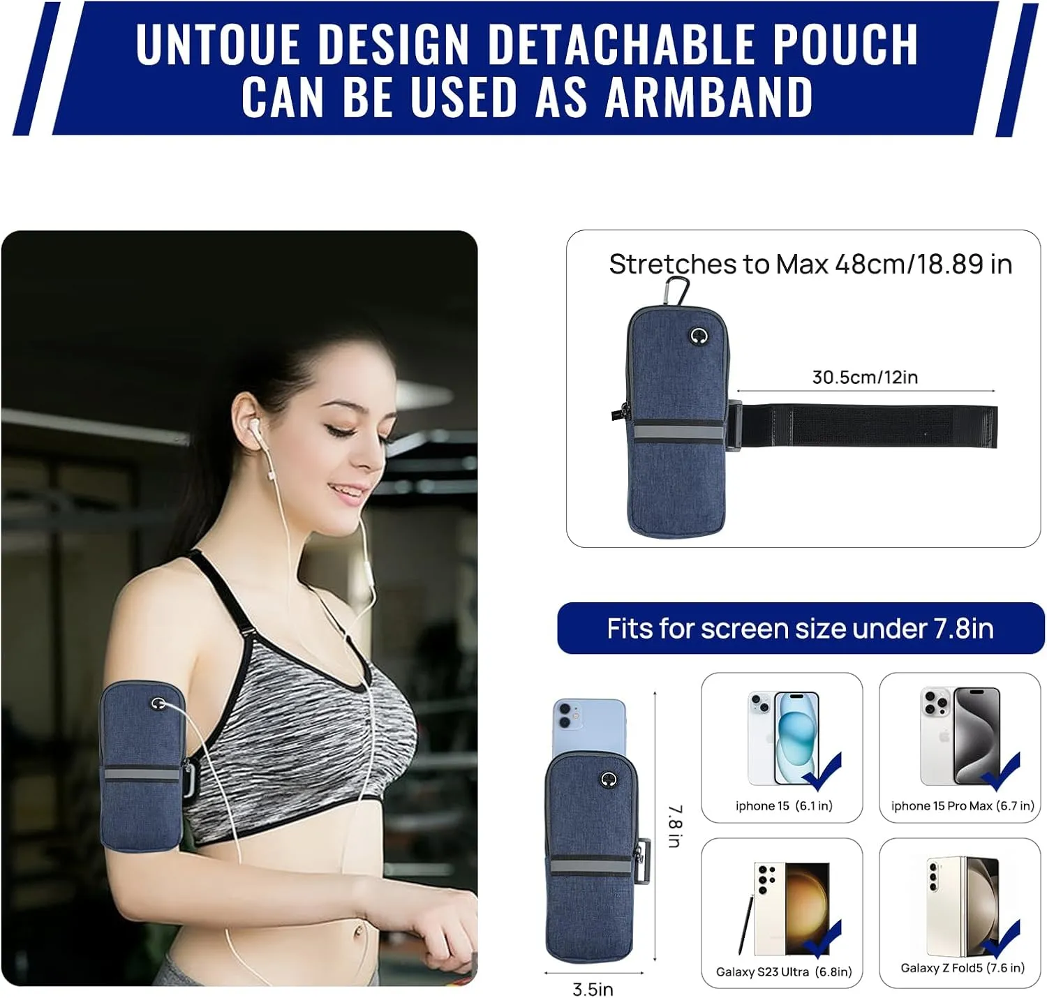 VADOO Sling Backpack with RFID Blocking and Phone Holder on Strap for Men Women Crossbody Chest Bag for Travel Hiking