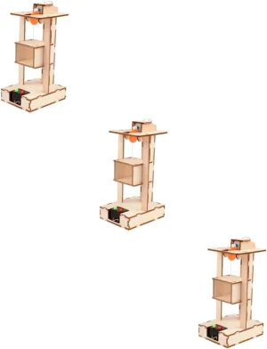 Vaguelly 3pcs Elevator Model Toy Educational Science Kit for Boys and Girls Technical Elevator Model for Hands Learning for Developing Hobbies and Interests Assembling Fun Without Battery