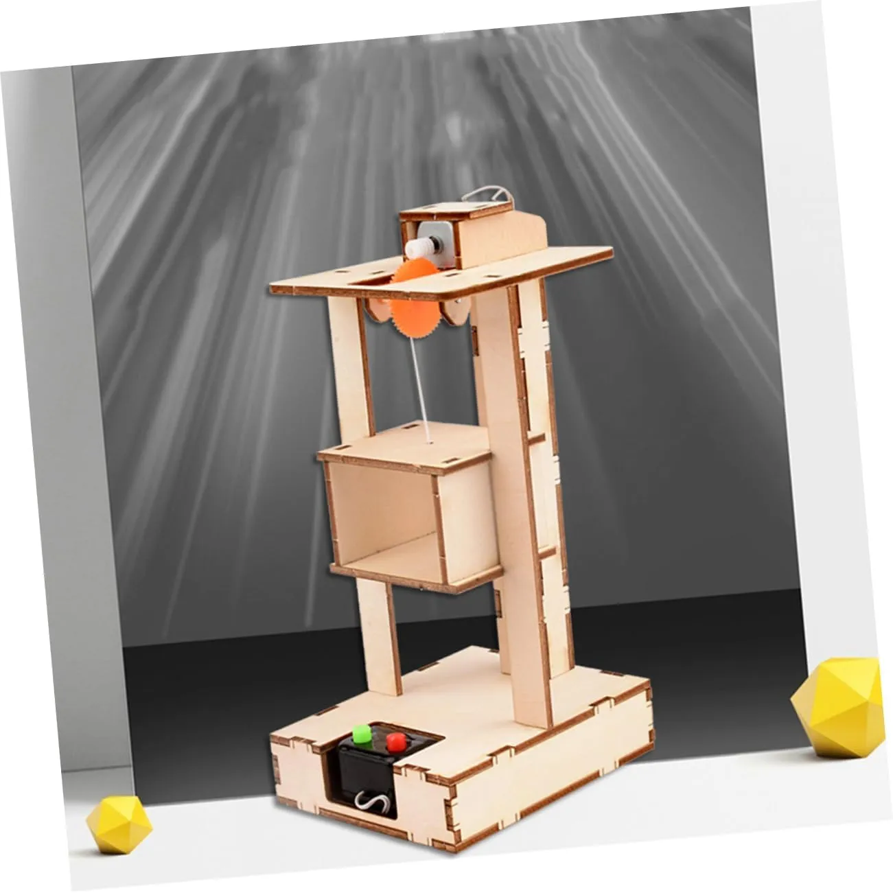 Vaguelly 3pcs Elevator Model Toy Educational Science Kit for Boys and Girls Technical Elevator Model for Hands Learning for Developing Hobbies and Interests Assembling Fun Without Battery