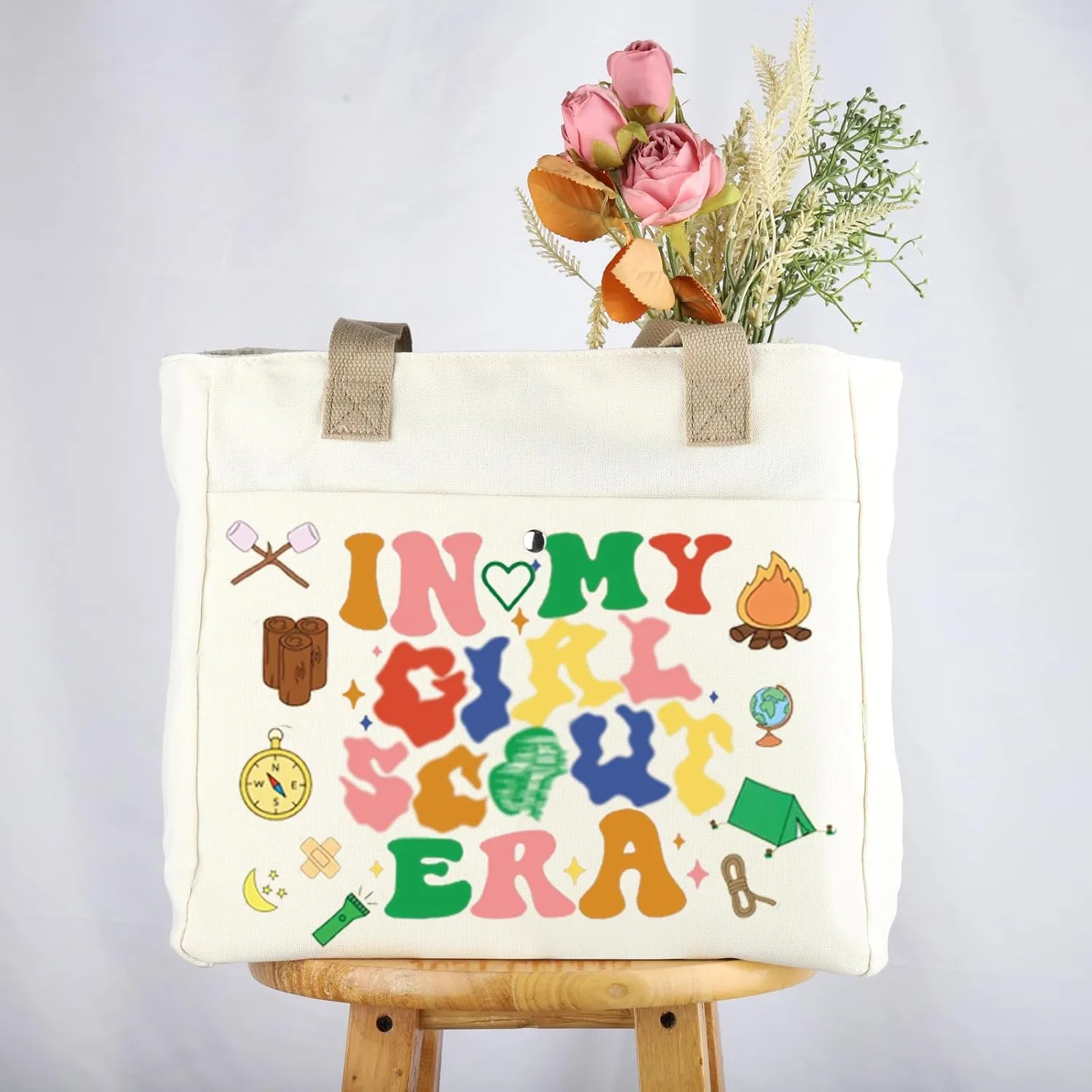 VAMSII Scout Gift Scout Cosmetic Makeup Bag Scout Troop Girl Gift Scout Leader Adventure Gift Scout Bridging Ceremony Gifts (ScoutBag2)