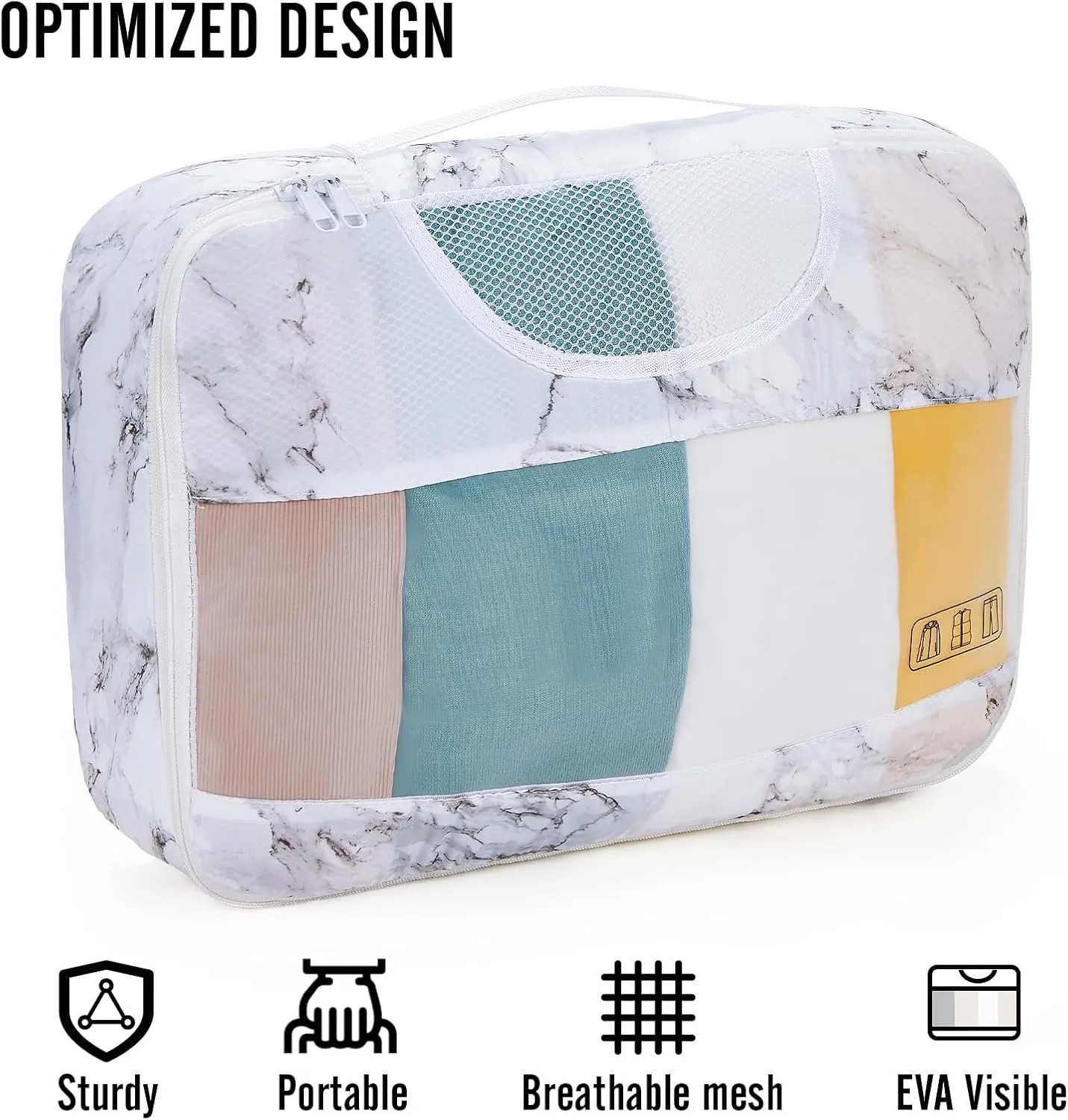 Veken 8 Set Packing Cubes, Travel Gifts for Women Mom, Carry on Suitcase Organizer Bags with Hanging Toiletry Bag and Large Laundry Bag, Travel Essentials Luggage Accessories for Cruise Ship