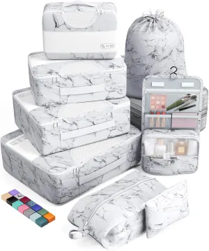 Veken 8 Set Packing Cubes, Travel Gifts for Women Mom, Carry on Suitcase Organizer Bags with Hanging Toiletry Bag and Large Laundry Bag, Travel Essentials Luggage Accessories for Cruise Ship