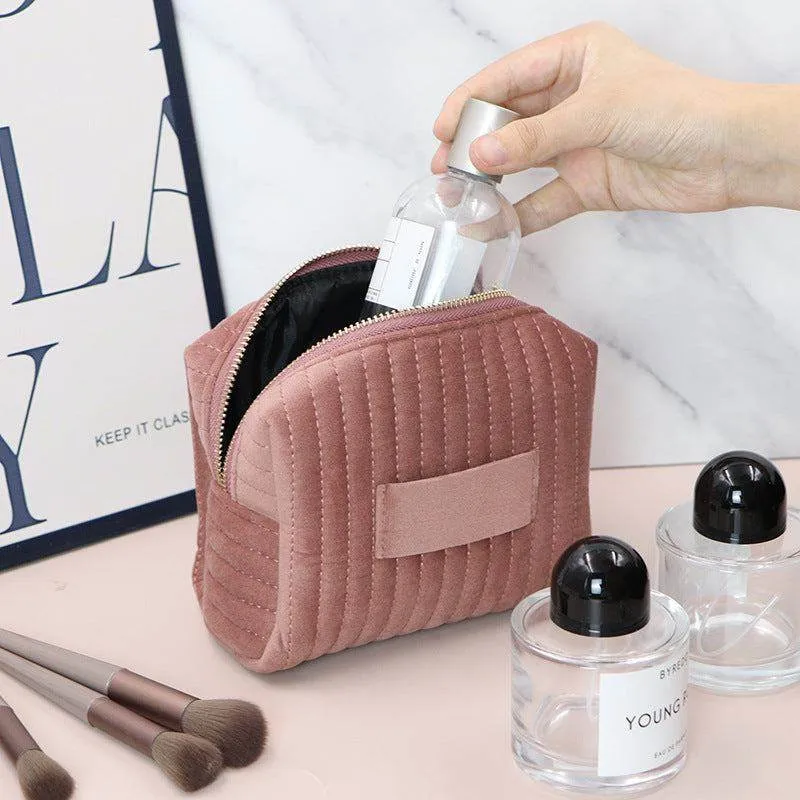 Velvet Makeup Bag Cosmetic Travel Organizer Toiletry Bag