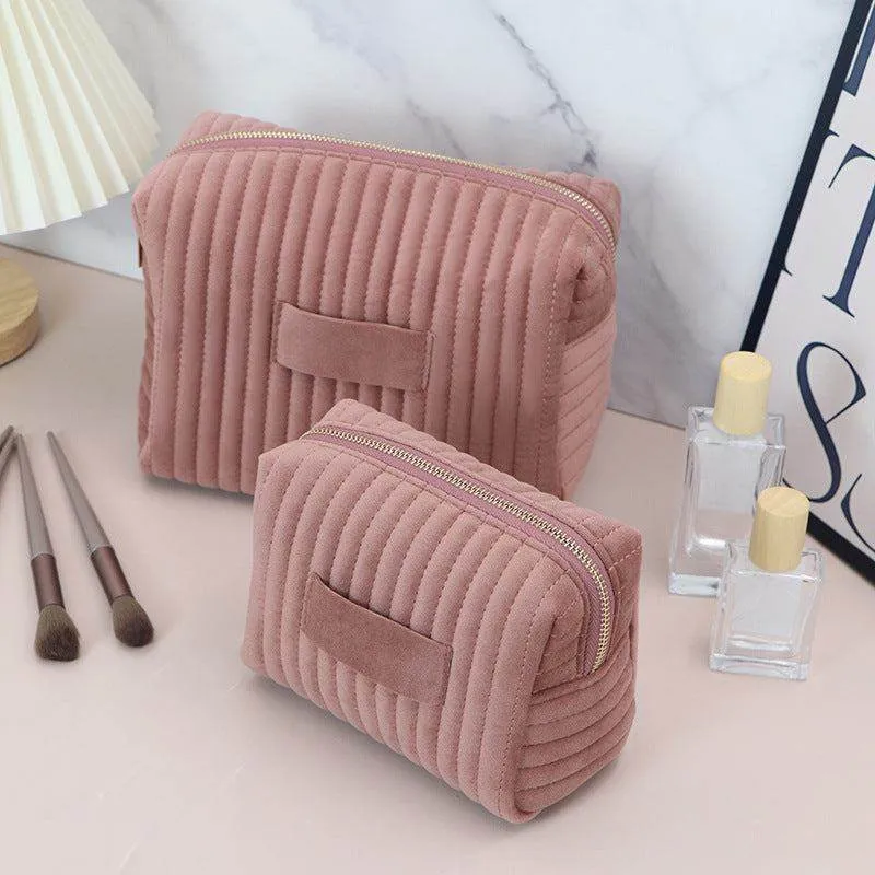 Velvet Makeup Bag Cosmetic Travel Organizer Toiletry Bag